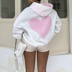 Pink Heart Print Hoodie · TeddyLoveEve · Online Store Powered by Storenvy Casual Preppy Outfits, Lazy Day Outfits, Cute Preppy Outfits, Cute Sweatshirts, Cute Everyday Outfits, Cute Simple Outfits, Print Hoodie, Preppy Outfits, Dream Clothes