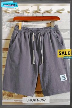 Casual Cotton Plain Shorts Leisure Short Summer Pants, Gray Beach Shorts For Spring, Gray Bottoms For Leisure Summer Wear, Gray Bottoms With Pockets For Summer, Casual Gray Summer Bottoms, Gray Relaxed Fit Shorts For Summer, Gray Cotton Beach Shorts, Gray Short Pants For Spring, Gray Summer Shorts With Side Pockets