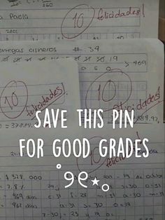 two sheets of paper with writing on them and the words save this pin for good grade