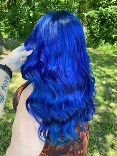 Blue hair /:: admiral navy blue// Blue Hair Goth, Jinx Hair, Cobalt Blue Hair, Sapphire Blue Hair, Vibrant Blue Hair, Dark Teal Hair, Long Blue Hair, Electric Blue Hair, Royal Blue Hair