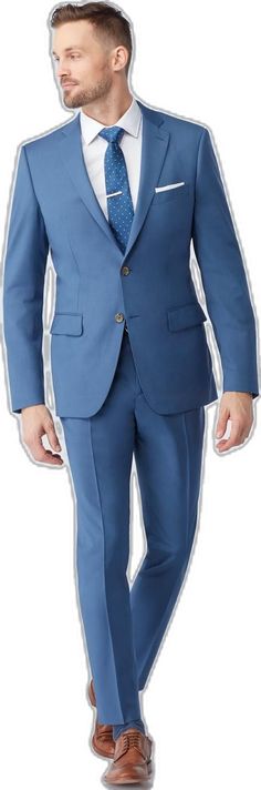 Blue Fitted Suit With Notch Lapel, Blue Slim Fit Suits With Pressed Crease, Slim Fit Blue Suit With Pressed Crease, Blue Slim Fit Suit With Pressed Crease, Fitted Light Blue Single Breasted Suit, Fitted Single Button Blue Suit, Fitted Blue Single Button Suit, Fitted Blue Single-button Suit, Fitted Light Blue Suit With Notch Lapel