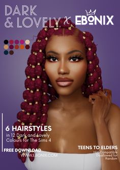 the cover of dark and lovely magazine featuring an image of a woman with red hair