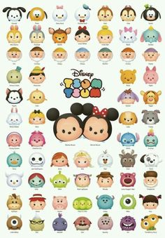 an image of disney characters with their faces in different colors and sizes, including mickey mouse