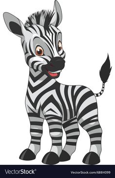 a cartoon zebra standing with its tongue out