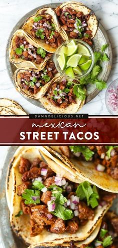 the mexican street tacos are ready to be eaten