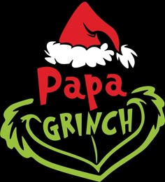 the little grinch logo with santa's hat on it