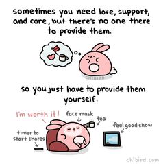 two cartoon pigs sitting next to each other with the words, sometimes you need love support and care but there's no one there to provide them