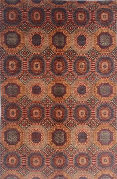 an old rug with many circles and squares on the bottom, in various shades of brown