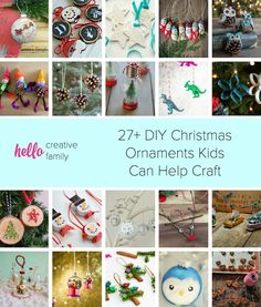 christmas ornaments and crafts are featured in this collage