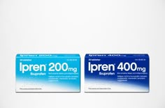 two packs of ihren 200mg tablets sitting side by side on a white background