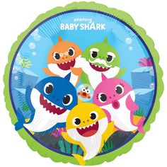 an image of baby shark party plates