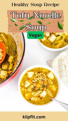 healthy soup recipe tofu noodle soup vegan