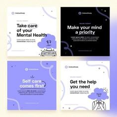 Publicación de instagram de salud mental... | Free Vector #Freepik #freevector #plantilla #medico #dibujados-mano #salud Social Media Posts For Mental Health, Who We Are Post Design, Medical Social Media Post Design, Medical Instagram Feed, Medical Instagram Post, Mindfulness Design, Medical Instagram, Instagram Posts Design, Post Instagram Design