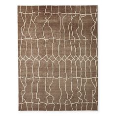 a brown rug with white lines on it