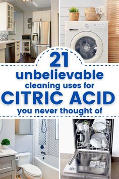 the words 21 unbelevable cleaning uses for citric acid you never thought of