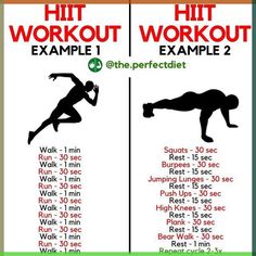 an exercise poster with the words hit workout and example exercises to help you gain weight