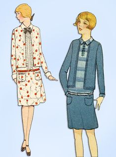 a woman's dress and jacket sewing pattern from the 1950's or 1960s's