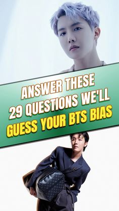 a man holding a sign that says answer these 29 questions well guess your bts bias