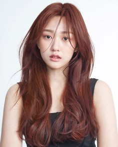 Korean Hair Color, Wine Hair, Red Hair Inspo, Ginger Hair Color, Haircuts Straight Hair, Auburn Hair, Hair Dye Colors, Dye My Hair, Asian Hair