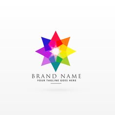 a colorful star logo with the name brand name on it's front and side