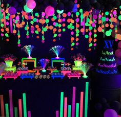 an image of a party with neon colors