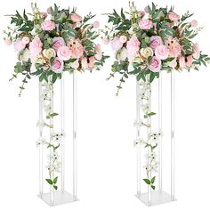 PRICES MAY VARY. PACKAGE INCLUDES: 2pcs Clear column flower stand for centerpieces. Each acrylic vase measures 31.4”/80cm in height and 7.87”/20cm in width and length. Fake flowers for decoration in the pictures are not included. SIMPLE BUT ELEGANT: Being simply designed into geometric shape with completely crystal, this square glass vase is beautiful and gorgeous, which would definitely make your wedding, parties, banquets, festivals and other special events more charming and appealing. MUTI-FU Tall Flower Vase, Geometric Centerpiece, Square Glass Vase, Centerpieces For Tables, Acrylic Vase, Dessert Table Decor, Clear Vases, Geometric Vases, Tall Flowers