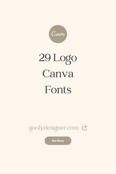 the front cover of 29 logo canvas font