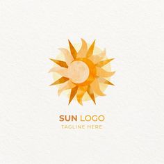 the sun logo is made up of watercolor paper and has an artistic look to it