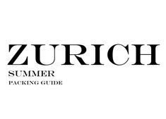 the logo for zurch's summer packing guide is shown in black and white