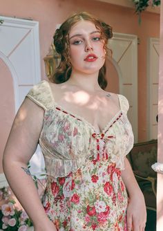 Curve & Plus The Blossom Of Wealth Dress Plus Sized Alternative Fashion, Plus Size Cottagecore Fashion, Plus Size Vintage Fashion, Plus Size Cottagecore, 80s Inspired Outfits, Cottagecore Outfits, Plus Dress, Chubby Fashion, Plus Size Summer Outfit