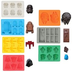 PRICES MAY VARY. STAR WARS ICE CUBE MOULDS IDEAL FOR PARTIES AND STAR WARS FANS -­ these Star Wars silicone moulds (character ice cube and candy molds) liven up gatherings and are sure to bring a smile to the face of any Star Wars fan. HIGH QUALITY, SAFE MATERIALS -­ Star Wars Candy moulds are made with EU approved, BPA-free food grade silicone. You can rest assured that when your party guests are enjoying their Star Wars treats they’re completely safe from toxins, and so are you. Choose our Sta Silicone Ice Molds, Silicone Ice Trays, Ice Trays, Star Wars Cake, Star Wars Diy, Dark Vador, Star Wars Birthday Party, Formy Silikonowe, Silicone Ice Cube Tray