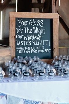 there is a sign that says your glass for the night for whatever tastes right hours to keep it help you find your seat