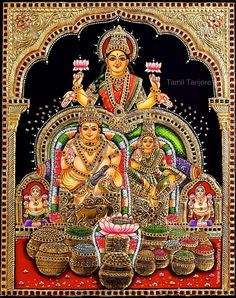 Lakshmi Tanjore Painting, Devi Lakshmi, साईं बाबा, Indian Artwork, Lakshmi Devi, Indian Arts And Crafts, Lord Murugan Wallpapers, Goddess Sculpture