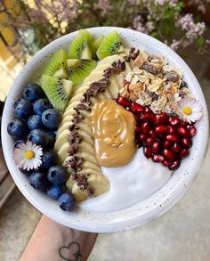 a white plate topped with fruit and nuts