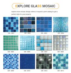 various types of glass mosaic tiles