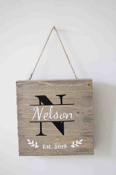 a wooden sign hanging on the wall