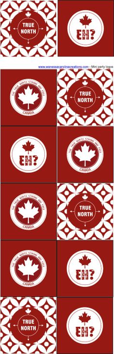 the canadian flag is shown in red and white, as well as an image of maple leaves