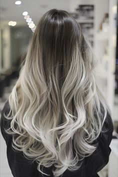 30 Stunning Silver Ash to Platinum Ombre Balayage Styles for Long Hair Icy Blonde Balayage, Edgy Pixie Hairstyles, Edgy Pixie, Balayage Ombré, Long Hai, Icy Blonde, Ombre Balayage, Hair Makeover, Popular Nails