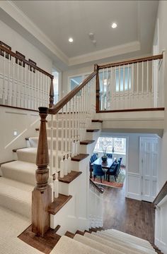 the stairs in this house are made of wood