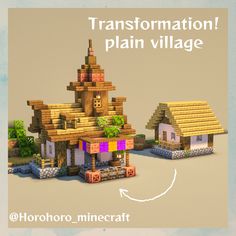 an image of a house made out of lego blocks with the words transformation plain village below it