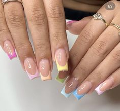 Unghie Sfumate, Summer Acrylic Nails, Pink Acrylic Nails, Square Acrylic Nails, Long Acrylic Nails