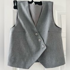 Grey Button Up Vest Top Vest Tops Women, Grey Women, Vest Top, Womens Vest, Button Up, H&m, Womens Tops, Tank Tops, Grey