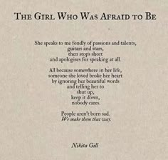 the girl who was afraid to be by nisha gill, from an old children's book