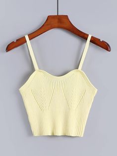 Top Shein, Yellow Top, Going Out Tops, Spring Women, Knit Crop Top, Knitwear Women, Crochet Bikini, Crop Tops Women