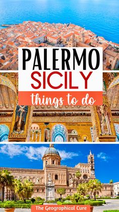 the top things to see and do in barcelona, spain with text overlaying it