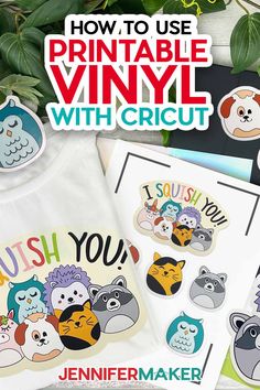 the instructions for how to use printable vinyl with cricut are shown here