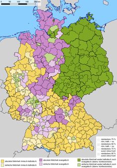 a map showing the percentage of people living in germany