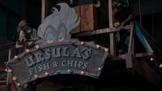 a sign that says ursulas fish and chips