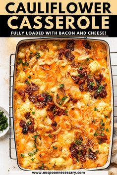 this cauliflower casserole is loaded with bacon and cheese