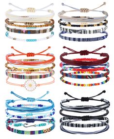 PRICES MAY VARY. 【Beach String Bracelet】Contains 24 pieces bohimian string bracelet anklets in different styles as shown in the picture.Incorporating various popular elements,enough to wear and share with your family or friends. 【Waterproof Bracelet Anklet】Made of a combination of wax and cords,featuring good water resistance.Not easy to fade. 【Adjustable Size】Come with a slip knot,easily put on and take off.Can be adjusted by to fit the size of your wrist and ankle, proper size for most women. Pure Vida Bracelets, Waterproof Bracelets, Bracelets Preppy, Summer Catch, Waterproof Bracelet, Jewelry Anklets, Summer Jewelry Trends, Handmade Friendship Bracelets, String Bracelets